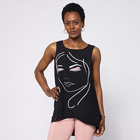 Nina Leonard Round Neck Sleeveless Top