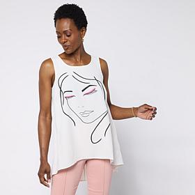 Nina Leonard Round Neck Sleeveless Top