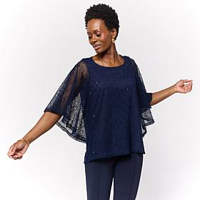 Nina Leonard Scoop Neck Dolman Sleeve Knit Top