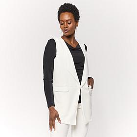 Nina Leonard Stretch Crepe Blazer Vest