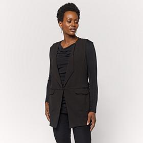 Nina Leonard Stretch Crepe Blazer Vest
