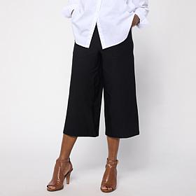 Nina Leonard Wide Leg Elastic Waist Crop Pant
