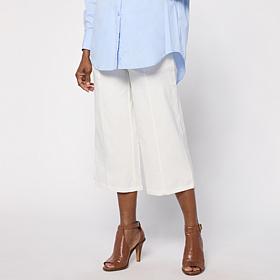 Nina Leonard Wide Leg Elastic Waist Crop Pant