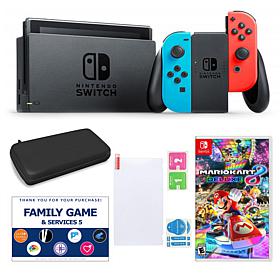 Nintendo Switch in Neon with MarioKart, Acceessories & Voucher