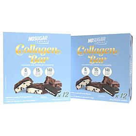 No Sugar Company 24ct Collagen Bar Cookies & Cream Flavor