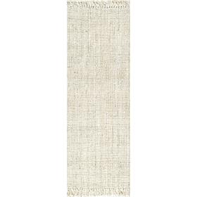nuLOOM Daniela Farmhouse Chunky Jute Area Rug- - 2' 6" x 6' Off White