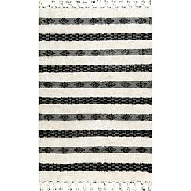 nuLOOM Handmade Striped Delia Shag Area Rug