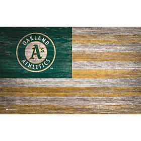 Oakland Athletics  Distressed Flag 11x19