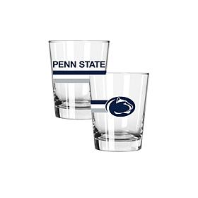 Official College Big Stripes 15oz Double Old Fashion 2pk - Penn State