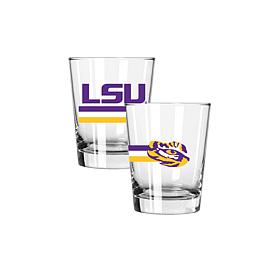 Official College Big Stripes Double Old Fashion 2pk - Louisiana State