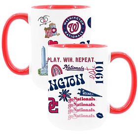 Official MLB 2-Pack 15oz Inner Color Stainless Steel Mugs Washington