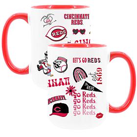 Official MLB 2-Pack 15oz Inner Color Stainless Steel Mugs Reds