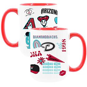 Official MLB 2-Pack 15oz Inner Color Stainless Steel Mugs