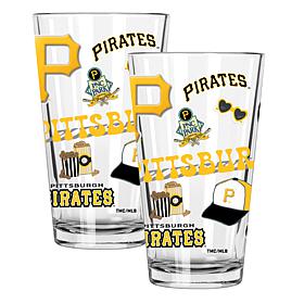 Official MLB 2-Pack 16oz Stainless Steel Pint Glasses Pirates