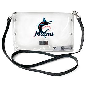 Official MLB Clear Envelope Purse with Team Logo - Miami Marlins 