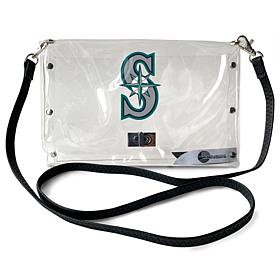 Official MLB Clear Envelope Purse with Team Logo - Seattle Mariners