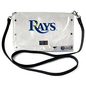 Official MLB Clear Envelope Purse with Team Logo - Tampa Bay Rays