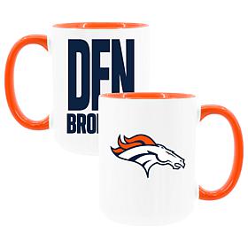 Official NFL TRI Team Code 15 oz. Mug 2-pack - Denver Broncos