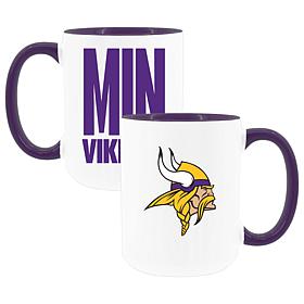 Official NFL TRI Team Code 15 oz. Mug 2-pack - Minnesota Vikings 