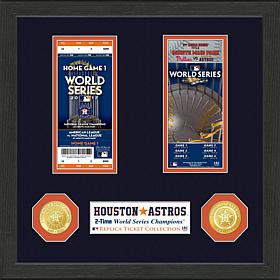 Officially Licensed Astros 2-Time WS Champs Coin & Ticket Collection