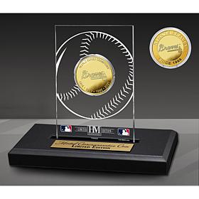 Officially Licensed Atlanta Braves 4-Time Champions Acrylic Gold Coin