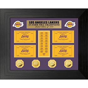 Officially Licensed Lakers 17x Champions Gold Coin Banner Collection