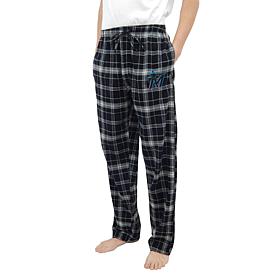 Officially Licensed Men's Plaid Flannel Pant by Concepts Sport-Marlins