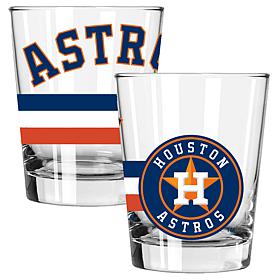 Officially Licensed MLB 15 oz. Old Fashioned Glass 2-pack - Astros