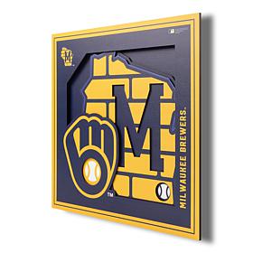 Officially Licensed MLB 3D Logo Series 12 x 12 Wall Art - Milwaukee