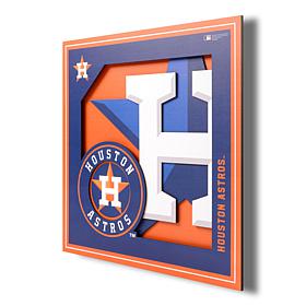 Officially Licensed MLB 3D Logo Series 12 x 12 Wall Art-Houston Astros