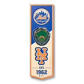 Officially Licensed MLB 6" x 19" 3D Stadium Banner - New York Mets