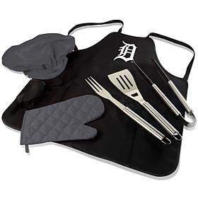 Officially Licensed MLB BBQ Apron Tote Pro Grill Set - Detroit Tigers 