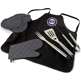Officially Licensed MLB BBQ Apron Tote Pro Grill Set - Minnesota Twins