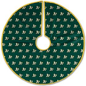 Officially Licensed MLB Christmas Tree Skirt - Oakland Athletics