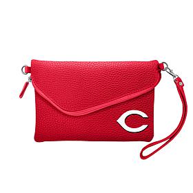Officially Licensed MLB Fold Over Crossbody Purse - Cincinnati Reds