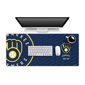 Officially Licensed MLB Logo Series Desk Pad - Milwaukee Brewers
