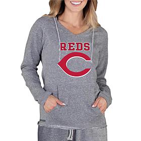 Officially Licensed MLB Mainstream Ladies L/S Hooded Top - Reds