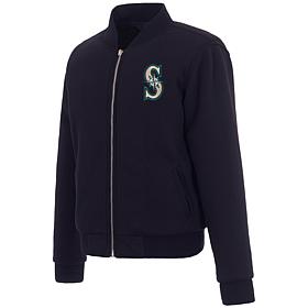 Officially Licensed MLB Marlins Ladies Jacket w Fleece & Nylon Sides