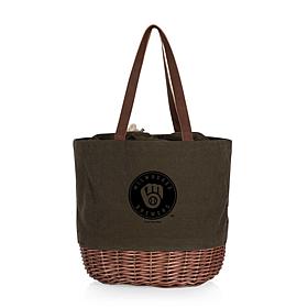 Officially Licensed MLB Milwaukee Canvas and Willow Basket Tote