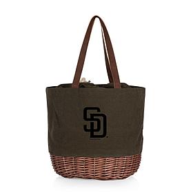 Officially Licensed MLB Padres Coronado Canvas and Willow Basket Tote