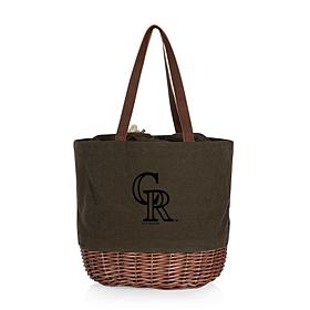 Officially Licensed MLB Rockies Coronado Canvas and Willow Basket Tote