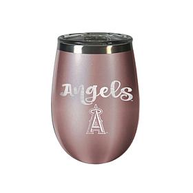 Officially Licensed MLB Rose Gold Wine Tumbler - Los Angeles Angels