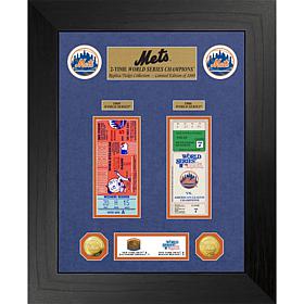 Officially Licensed MLB WS Gold Coin & Ticket Collection - NY Mets  