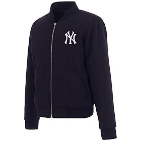 Officially Licensed MLB Yankees Ladies Jacket w Fleece & Nylon Sides