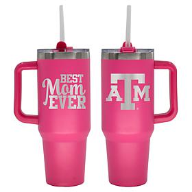 Officially-Licensed NCAA  40oz Best Mom Ever Pink Tumbler, Texas A&M