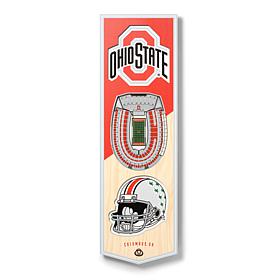 Officially Licensed NCAA 6" x 19" 3D Stadium Banner - Buckeyes