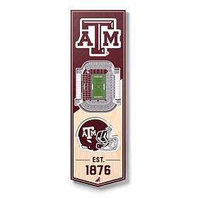 Officially Licensed NCAA 6" x 19" 3D Stadium Banner - Texas A&M Aggies