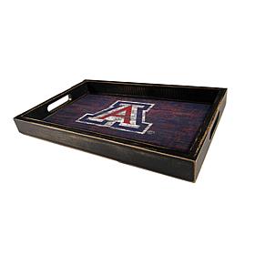 Officially Licensed NCAA Arizona Distressed Wood Tray