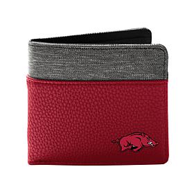 Officially Licensed NCAA Arkansas Razorbacks Pebble BiFold Wallet