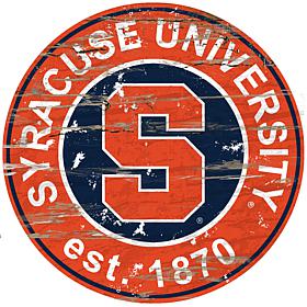 Officially Licensed NCAA  Distressed Round Sign - Syracuse